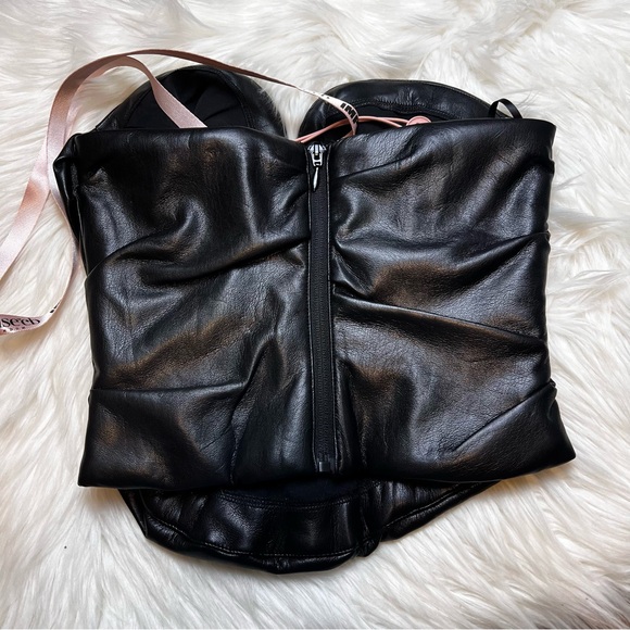 HOUSE OF CB Saffira Black Plunge Vegan Leather Corset. Size Small. New With Tags - Picture 9 of 13
